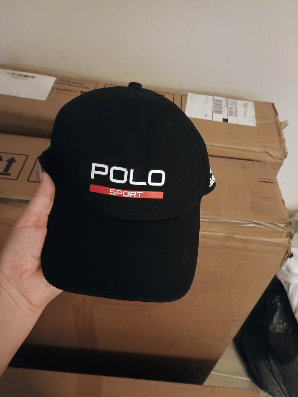 Polo by Ralph Lauren Black Spellout Logo Cap Adult One Size